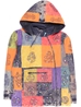 Manteau à capuche en patchwork multicolore