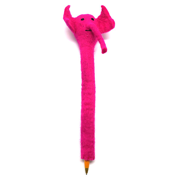 Cache-crayon éléphant fuchsia - accessoire ethnique