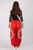 Pantalon sarouel rouge motif tissage traditionnel et spirale