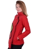 Manteau court rouge en coton doublé polaire