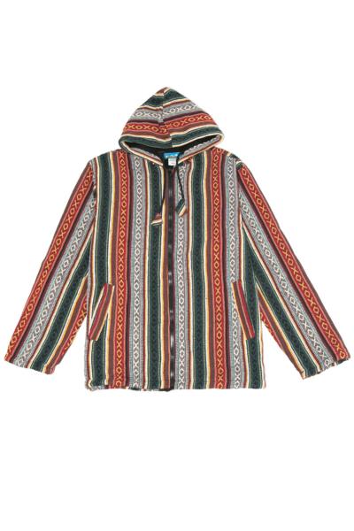 Veste multicolore doublée polaire au tissage traditionnel du Népal