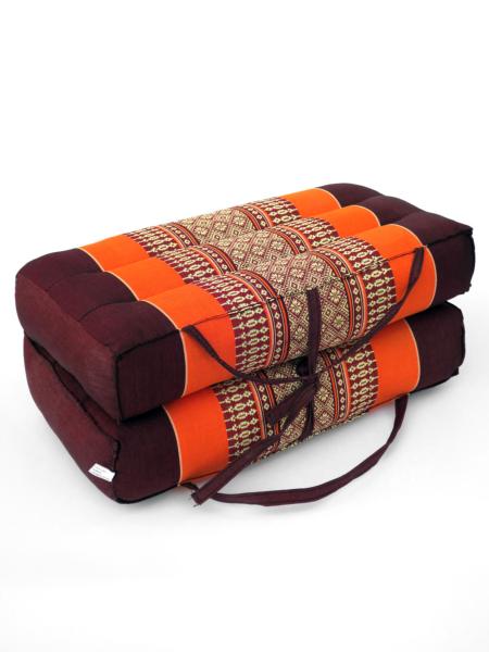 Zabuton - Tapis yoga méditation pliable bordeaux et orange