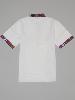 Chemise homme blanche manche courte à col mao motif Népal