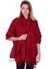 Grande écharpe rouge unie en laine