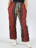 Pantalon droit épais au tissage ethnique brossé multicolore