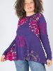 T-shirt manches longues imprimé gouttes violettes et roses