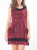 Robe sans manches bordeaux avec poches et motifs cercles