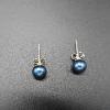 Boucles d'oreilles avec perle bleu nuit