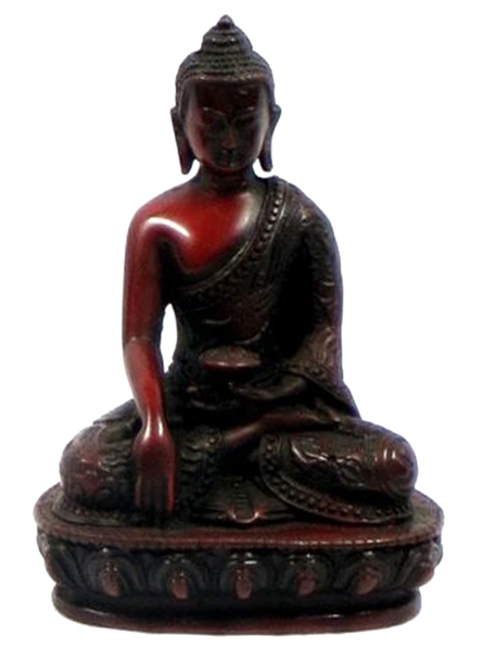 Statue large ethnique Bouddha - rouge