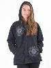 Manteau noir épais doublé polaire à motif sanskrit