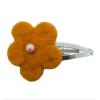 Barrette clip à fleur orange