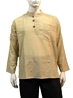 Chemise beige manches longues à col mao