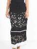 Jupe longue noire convertible à motif fleuri romantique et dentelle