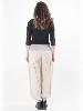 Pantalon bouffant beige en coton ceinture façon thaï