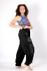 Pantalon bouffant noir à frise ethnique et motif Om latéral