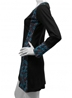 Robe noire et bleue à imprimé vintage