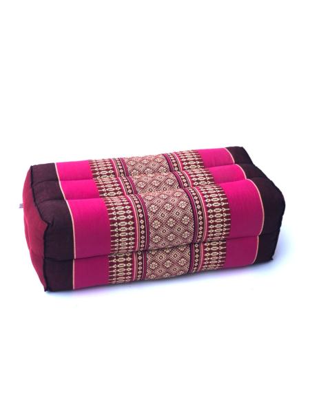 Zabuton - Coussin yoga et méditation bordeaux et rose motif traditionnel