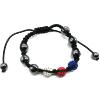 Bracelet macramé shamballa - bleu blanc rouge 