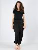 Pantalon sarouel tunique 3 en 1 fluide noir uni