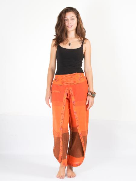 Pantalon bouffant portefeuille orange