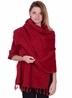 Grande écharpe rouge unie en laine