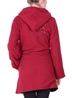  Manteau en polaire rouge avec motif brodé d'arbre