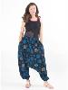 Pantalon sarouel extensible noir à mandala homme femme