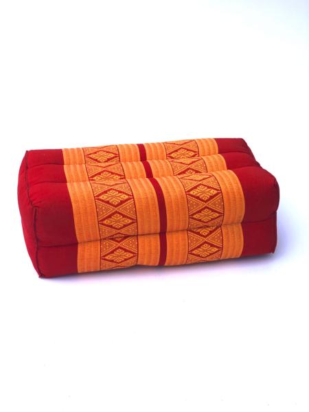 Zabuton - Coussin yoga et méditation rouge et orange motif ethnique