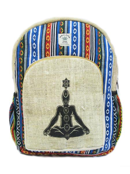 Grand sac à dos chanvre Himalayan - sept chakras - Sac XL