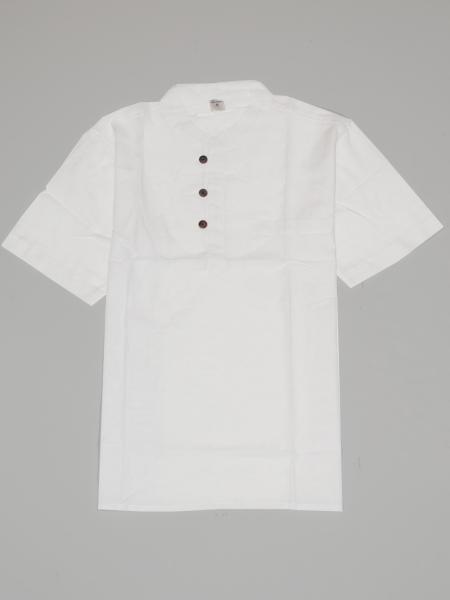 Chemise homme blanche col mao été à manche courte