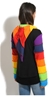 Gilet noir/rainbow à capuche lutin en coton népalais