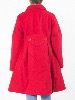 Manteau long rouge féminin au style rétro à fleurs brodées