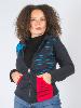 Gilet à capuche griffure noir turquoise et rouge en coton