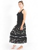 Jupe longue noire convertible à motif fleuri romantique et dentelle