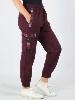 Pantalon ethnique unisexe bordeaux coton motif népalais