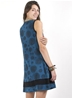 Robe bleu pétrole avec poches et motifs à cercles