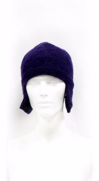 Bonnet ski violet en laine