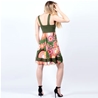 Robe kaki style pin-up à motif à fleurs