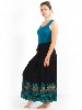Jupe longue noire convertible à broderie motif fleuri ajouré
