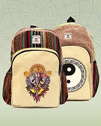 Sac à dos ethnique en toile de chanvre