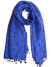 Grande écharpe bleu indigo unie en laine