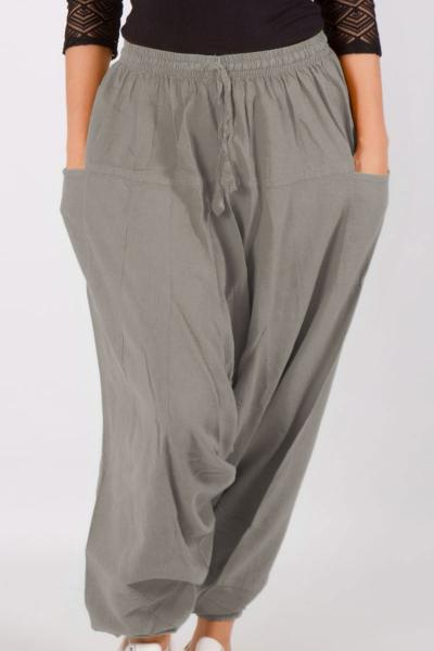 Pantalon sarouel uni gris moyen pour homme ou femme