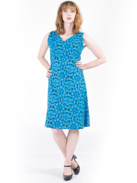 Robe bleue à motif en mosaïque