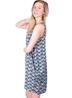 Robe courte ample bleue à motif losange