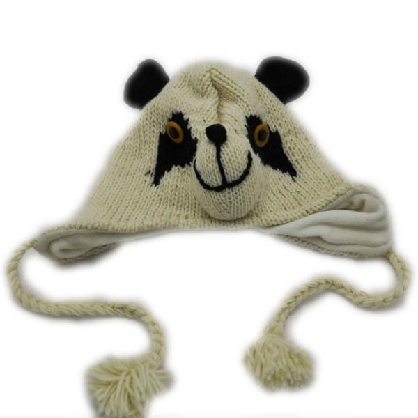 Bonnet en laine panda