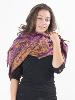 Grande écharpe en laine violette à motif cachemire