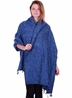 Grande écharpe bleu indigo unie en laine