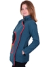 Manteau court bleu pétrole en coton doublé polaire