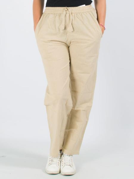 Pantalon beige chic droit ethnique pour homme