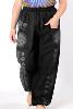 Pantalon bouffant noir à frise ethnique et motif Om latéral